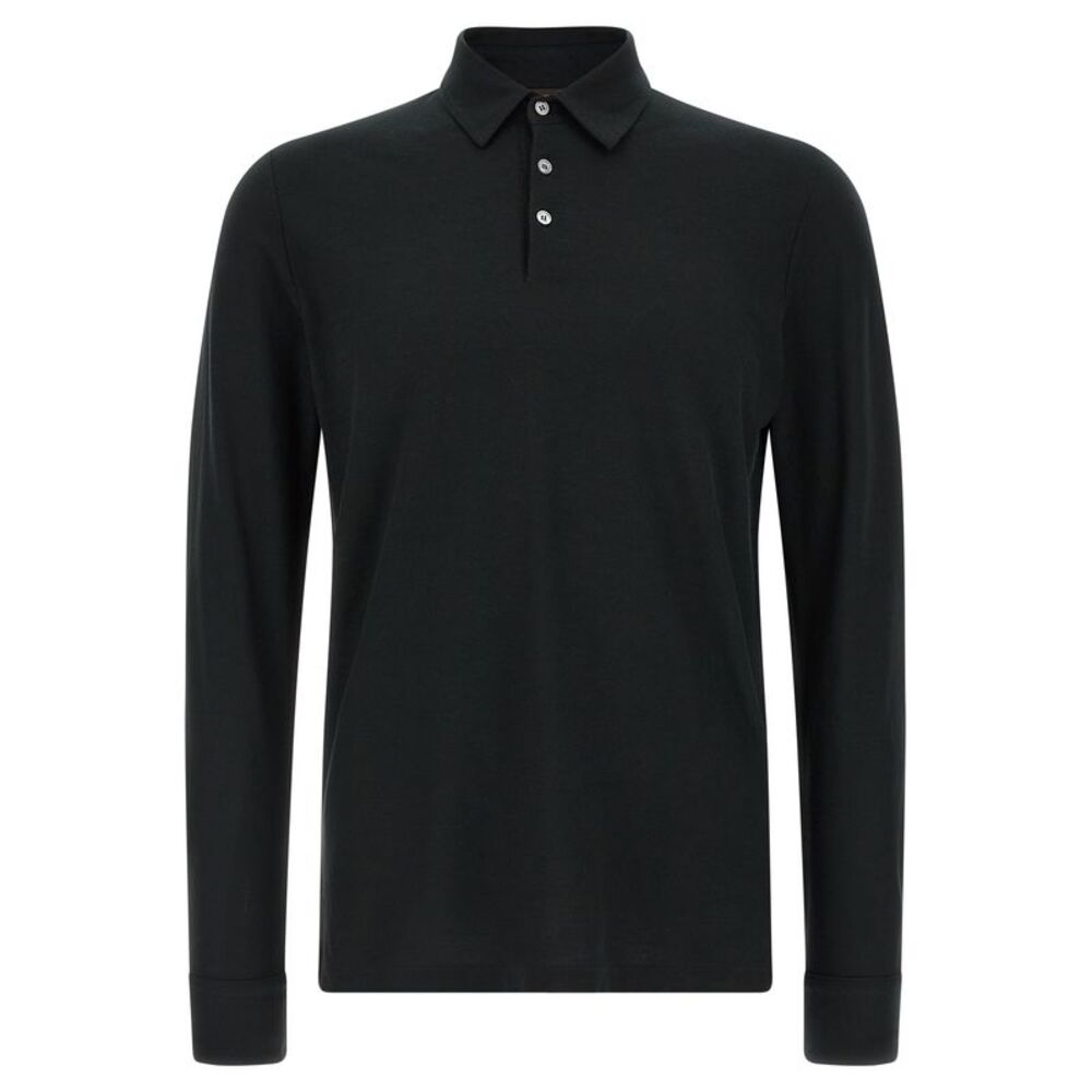 ZANONE Black Cotton Polo Men's Shirt